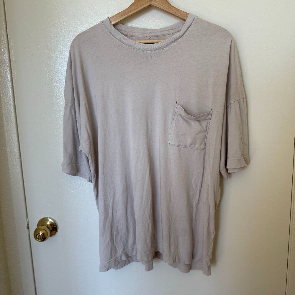 Machus Beige Chest Pocket Crew Neck T Shirt M​​